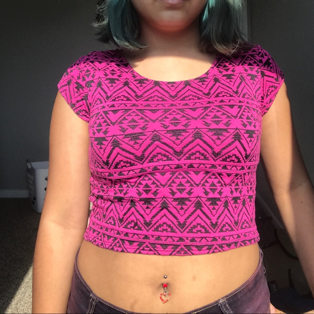 Fuchsia with black shirt